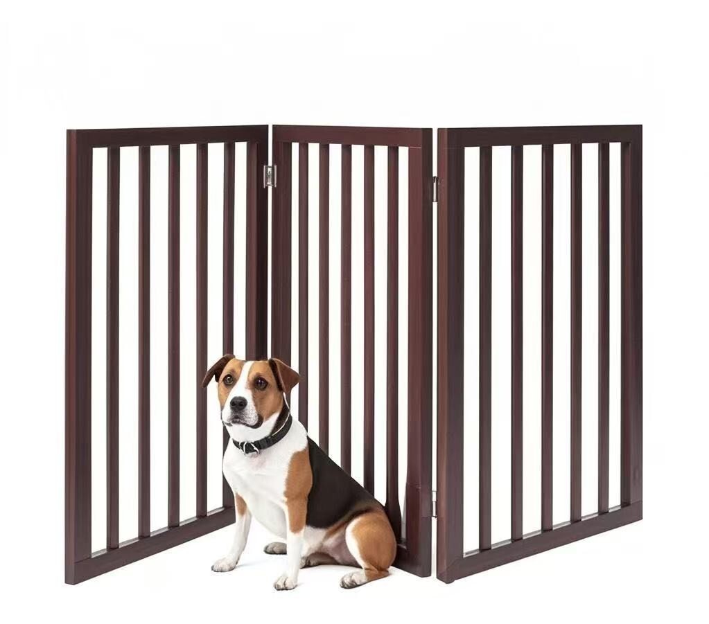 24"H Pet Dog Gates Foldable Pet Fence Expandable Dog Barrier for Doorway 3 Panel