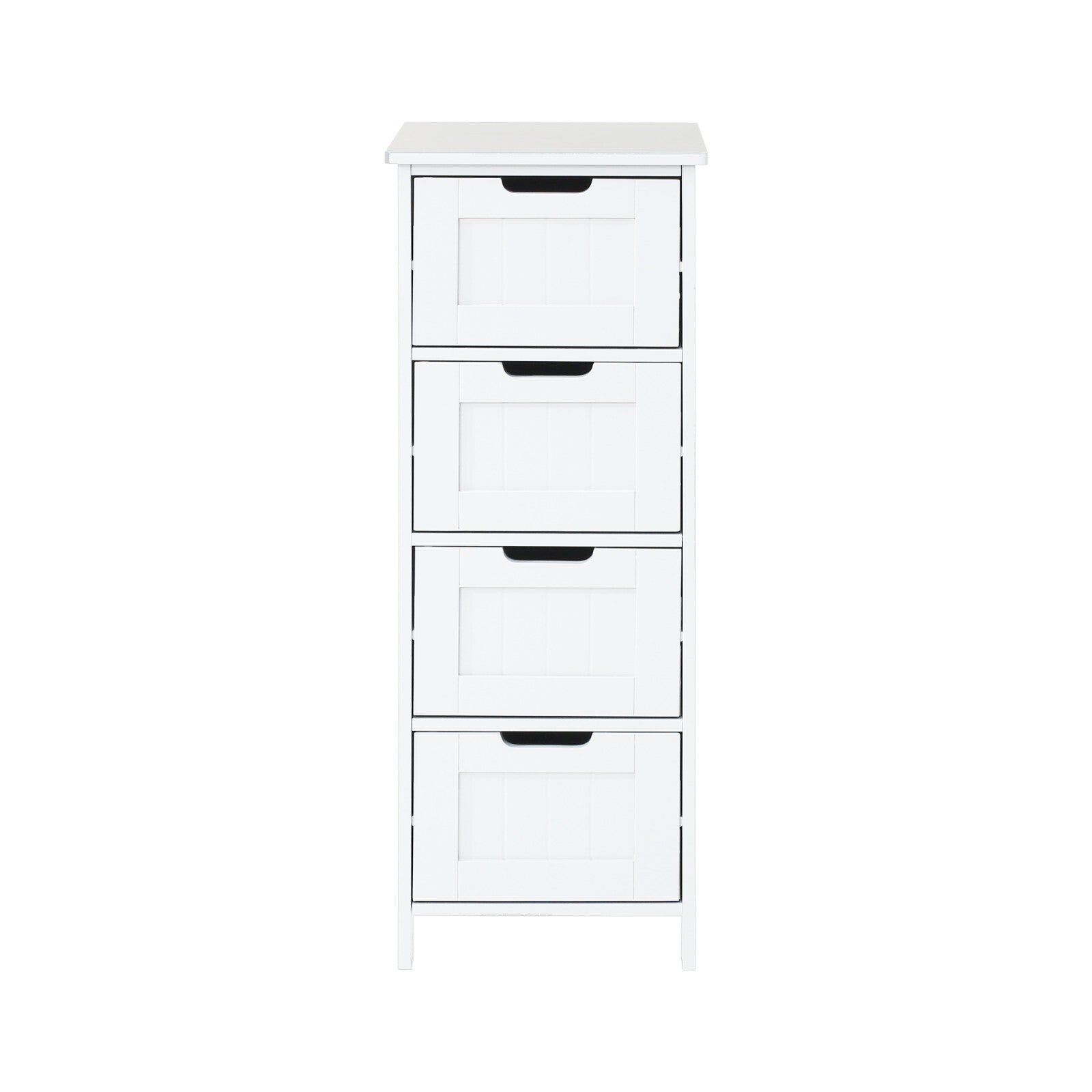 Bathroom Wood Cabinet Storage 4 Drawer 1 Door Free Standing Cupboard Unit White