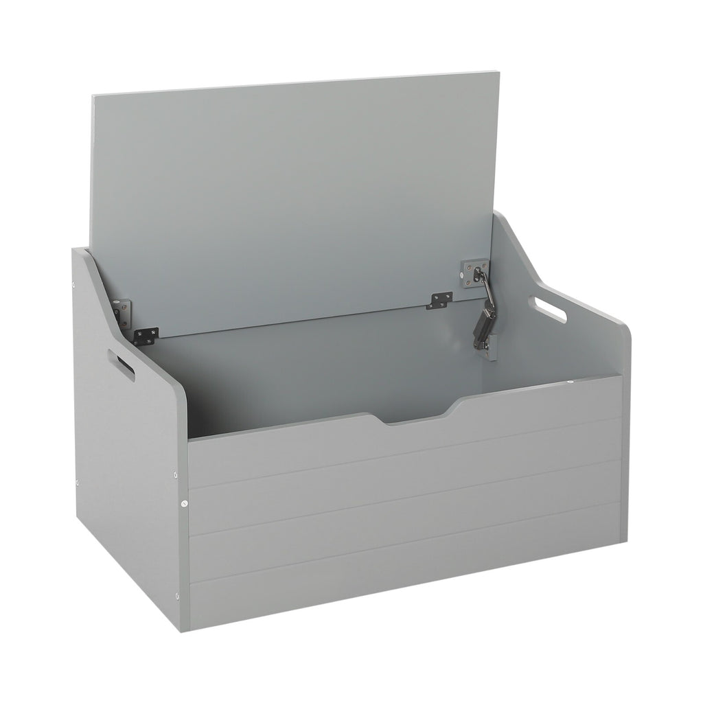 Wooden Toy Storage Chest Cabinet Bench Toy Box w/ Flip-top Lid & 2 Safety Hinge