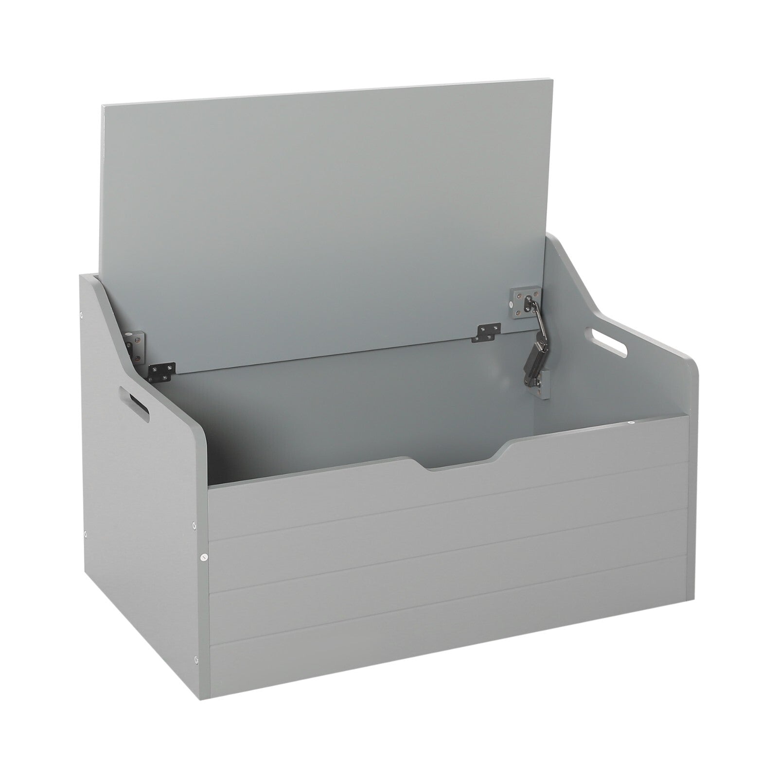 Wooden Toy Storage Chest Cabinet Bench Toy Box w/ Flip-top Lid & 2 Safety Hinge