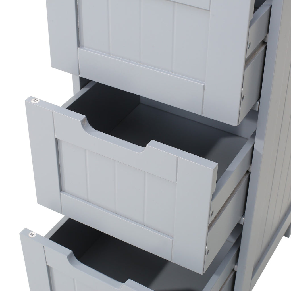 Floor Cabinet Bathroom Storage Organizer Rack Decor Free Standing with 4 Drawers