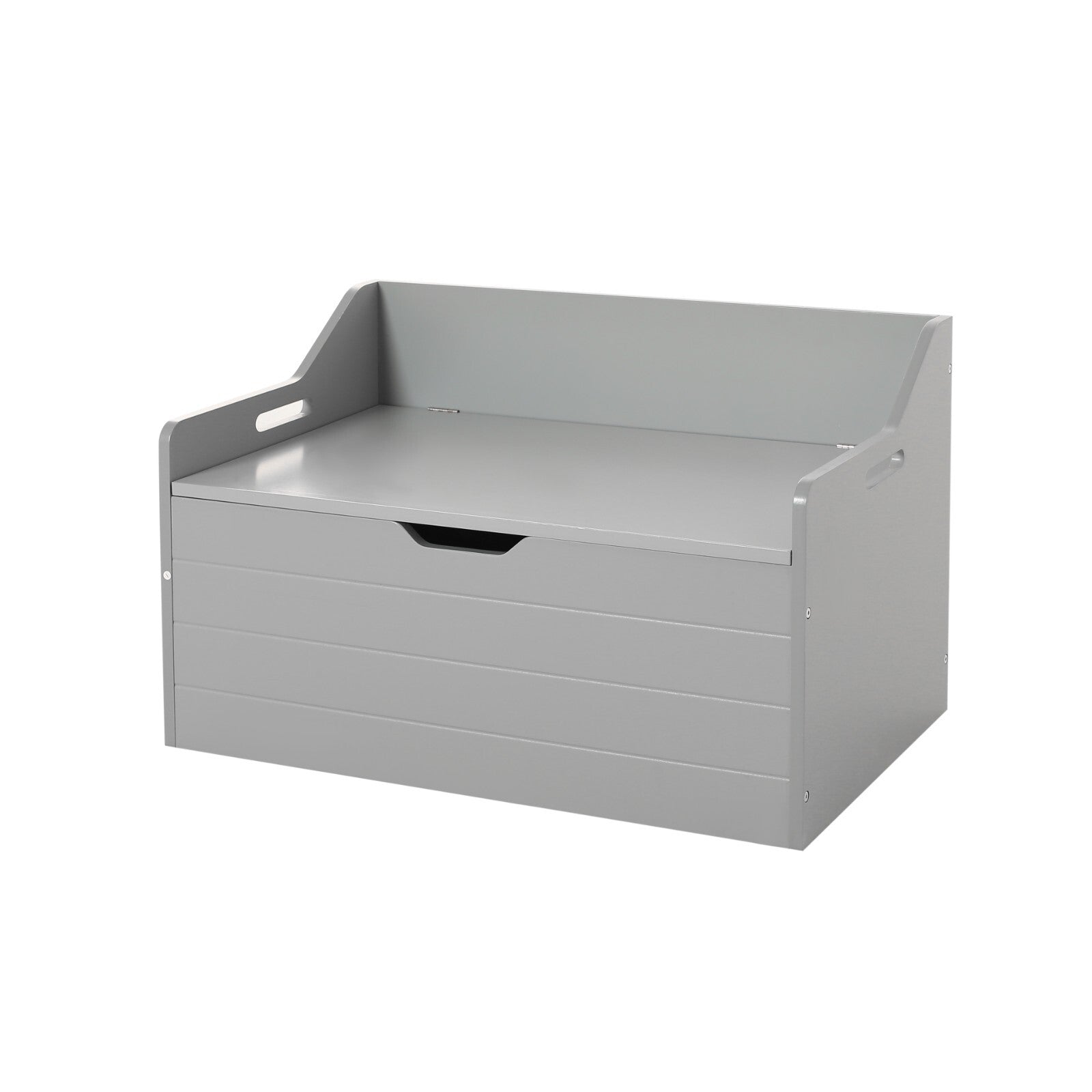 Wooden Toy Storage Chest Cabinet Bench Toy Box w/ Flip-top Lid & 2 Safety Hinge