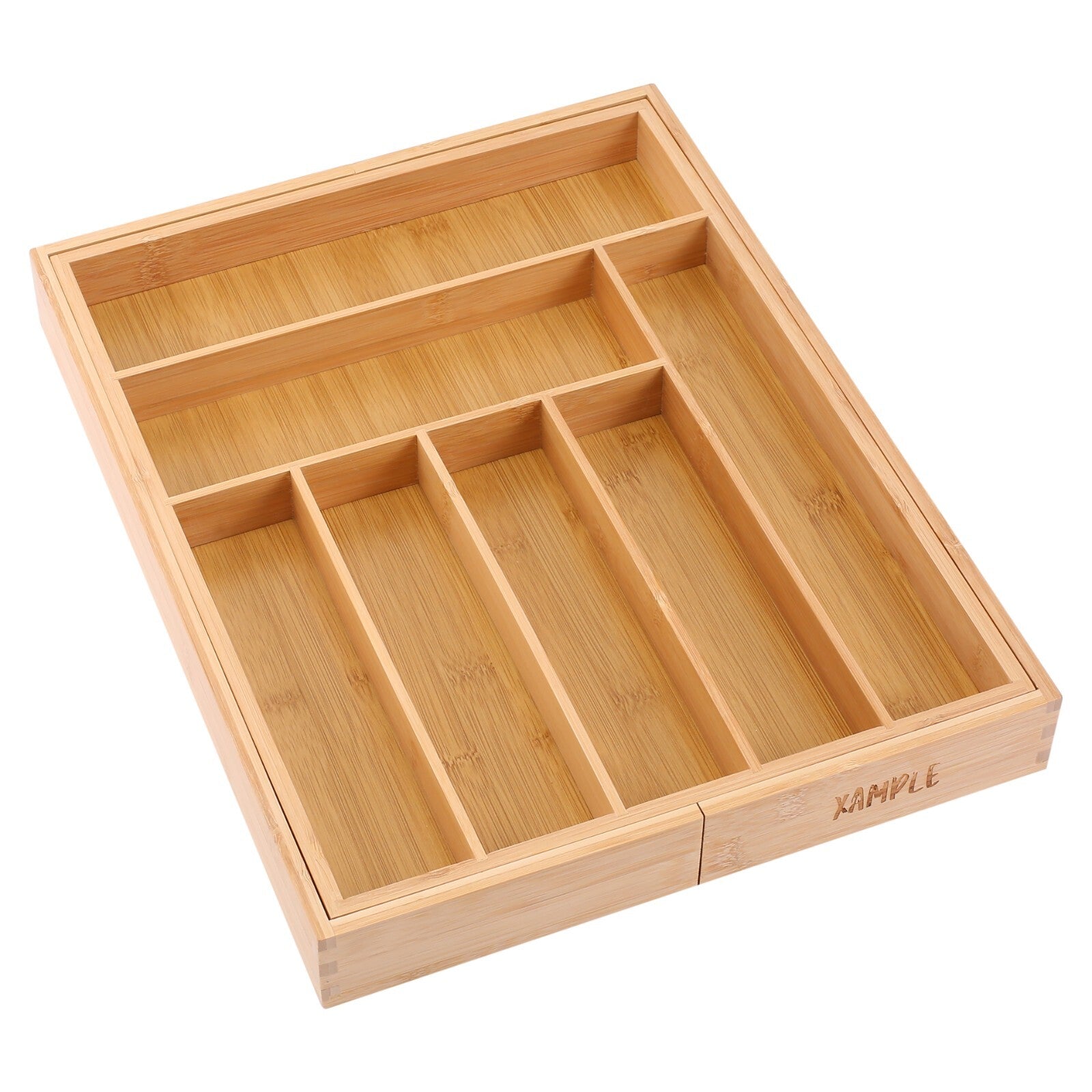 Extendable Bamboo Cutlery Tray Kitchen Drawer Organiser 9 Storage Compartments