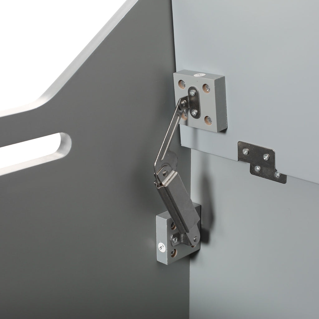 Wooden Toy Storage Chest Cabinet Bench Toy Box w/ Flip-top Lid & 2 Safety Hinge