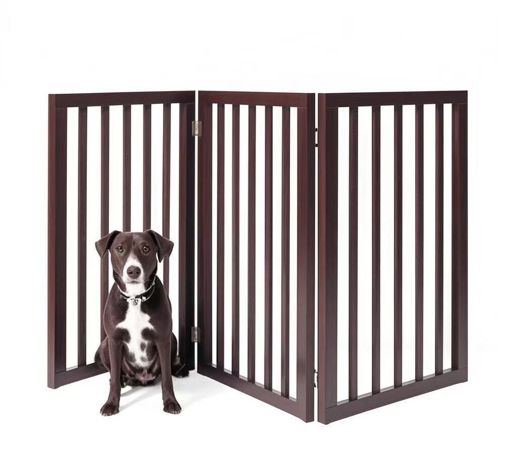 24"H Pet Dog Gates Foldable Pet Fence Expandable Dog Barrier for Doorway 3 Panel