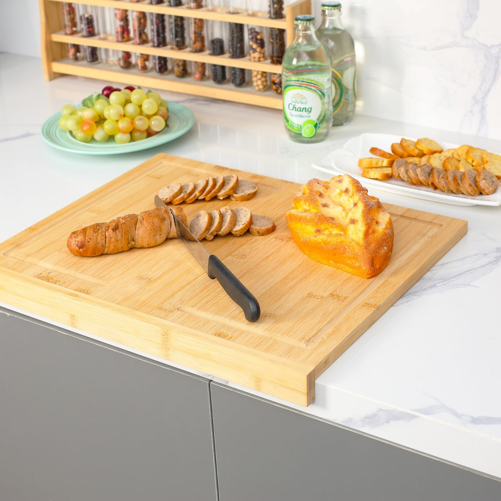 Bamboo Counter Edge Chopping Board Kitchen Secure Wooden Kitchen Cutting Boards