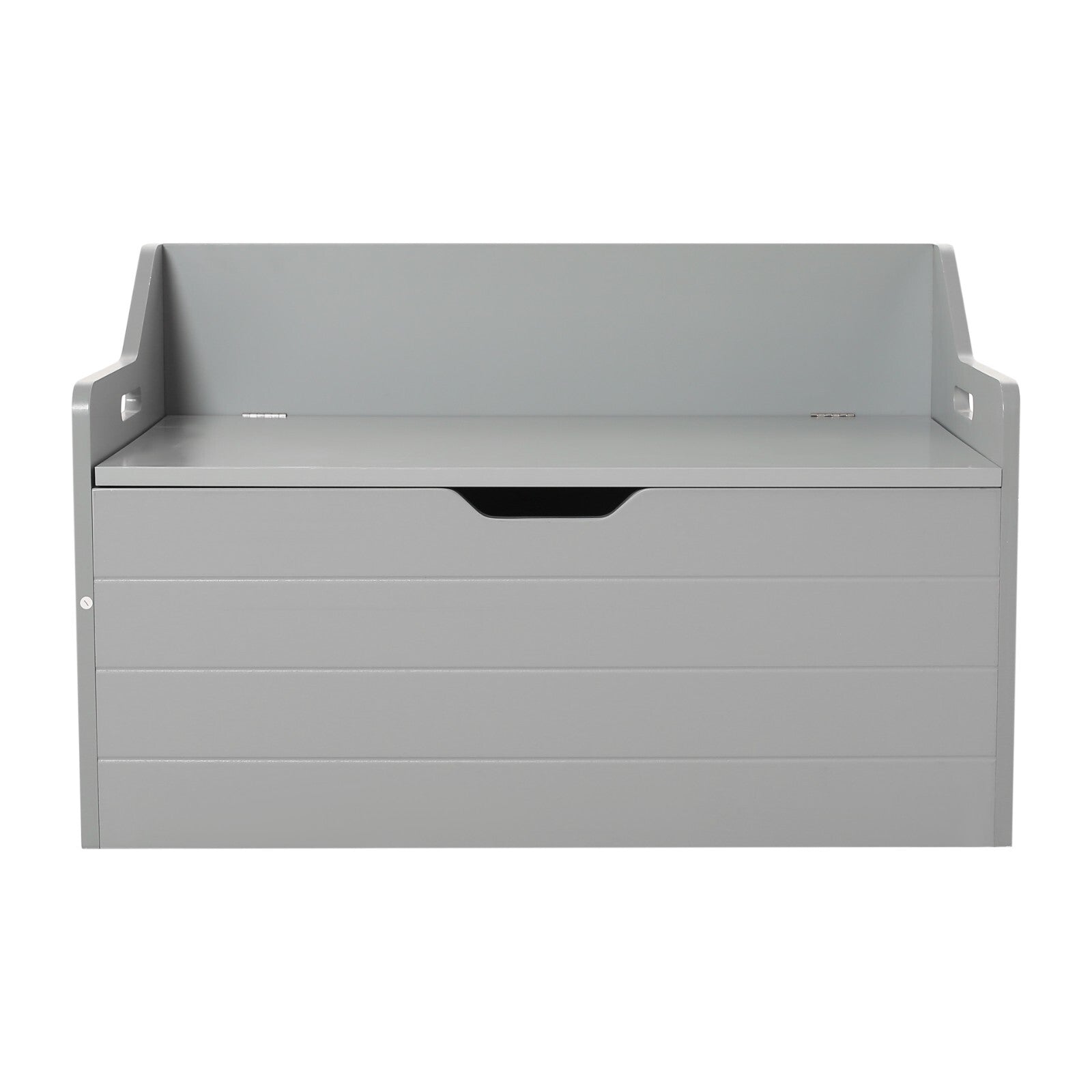 Wooden Toy Storage Chest Cabinet Bench Toy Box w/ Flip-top Lid & 2 Safety Hinge