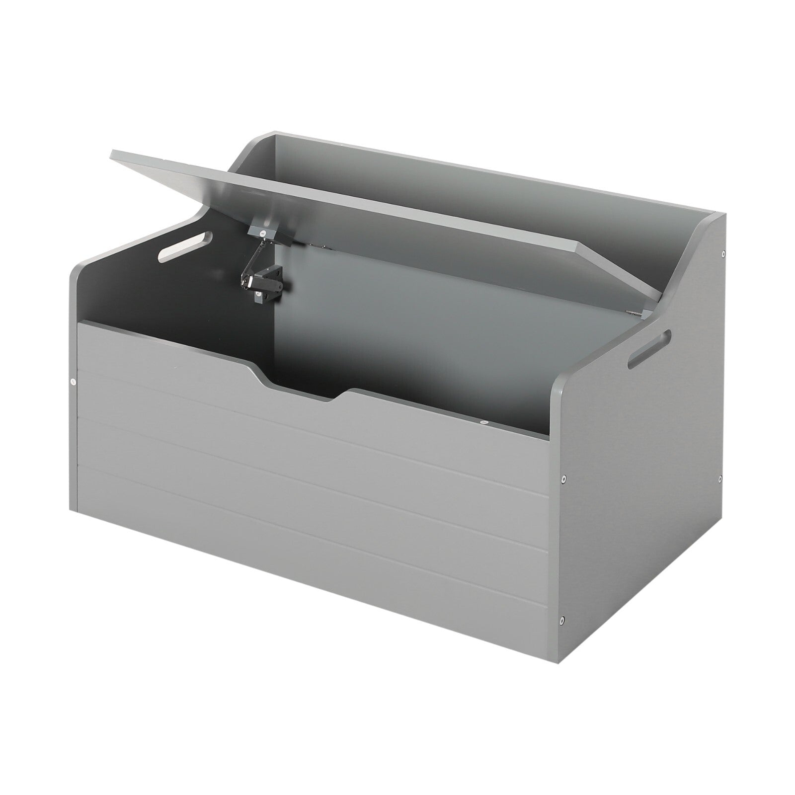 Wooden Toy Storage Chest Cabinet Bench Toy Box w/ Flip-top Lid & 2 Safety Hinge