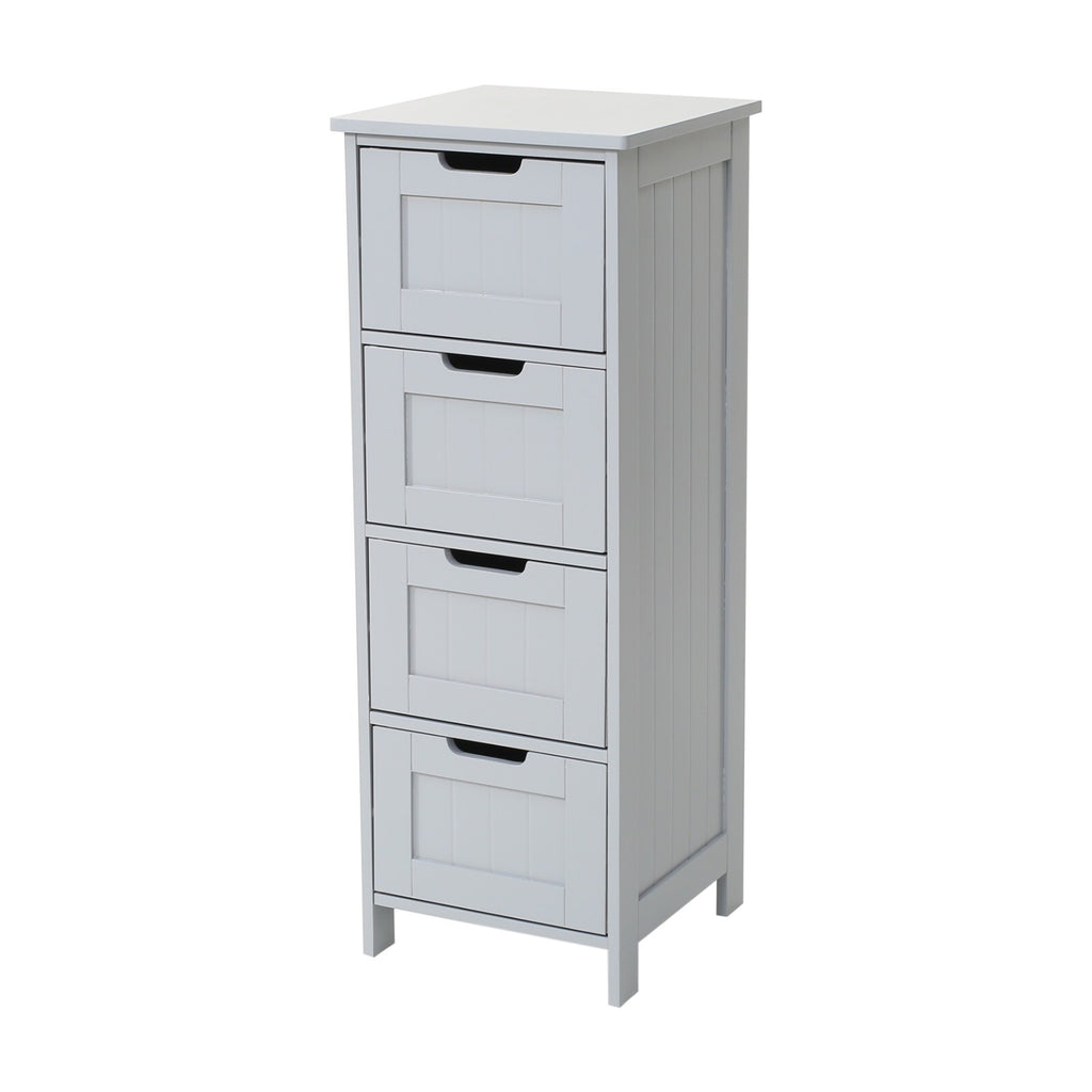 Floor Cabinet Bathroom Storage Organizer Rack Decor Free Standing with 4 Drawers