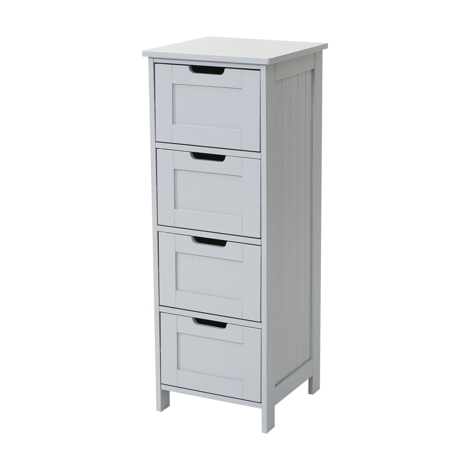 Bathroom Wood Cabinet Storage 4 Drawer 1 Door Free Standing Cupboard Unit White